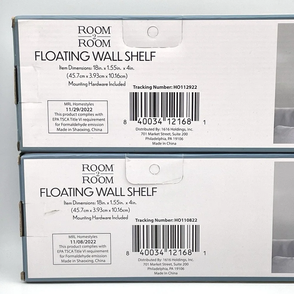 NEW Set Of 2 Floating Wall Shelf 18